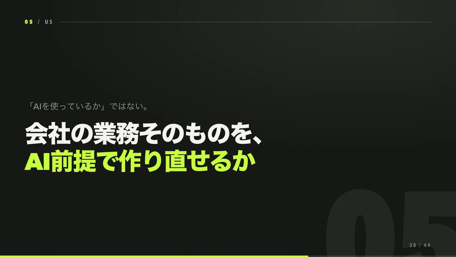 会社の業務そのものをAI前提で作り直せるかという問い